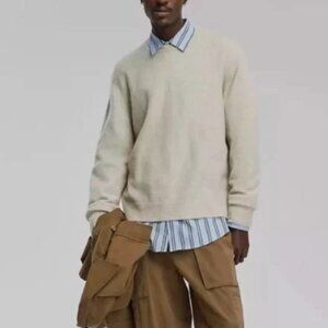 Mode of One Men's Relaxed-Fit Cozy Sweater Dark Ecru Size XL